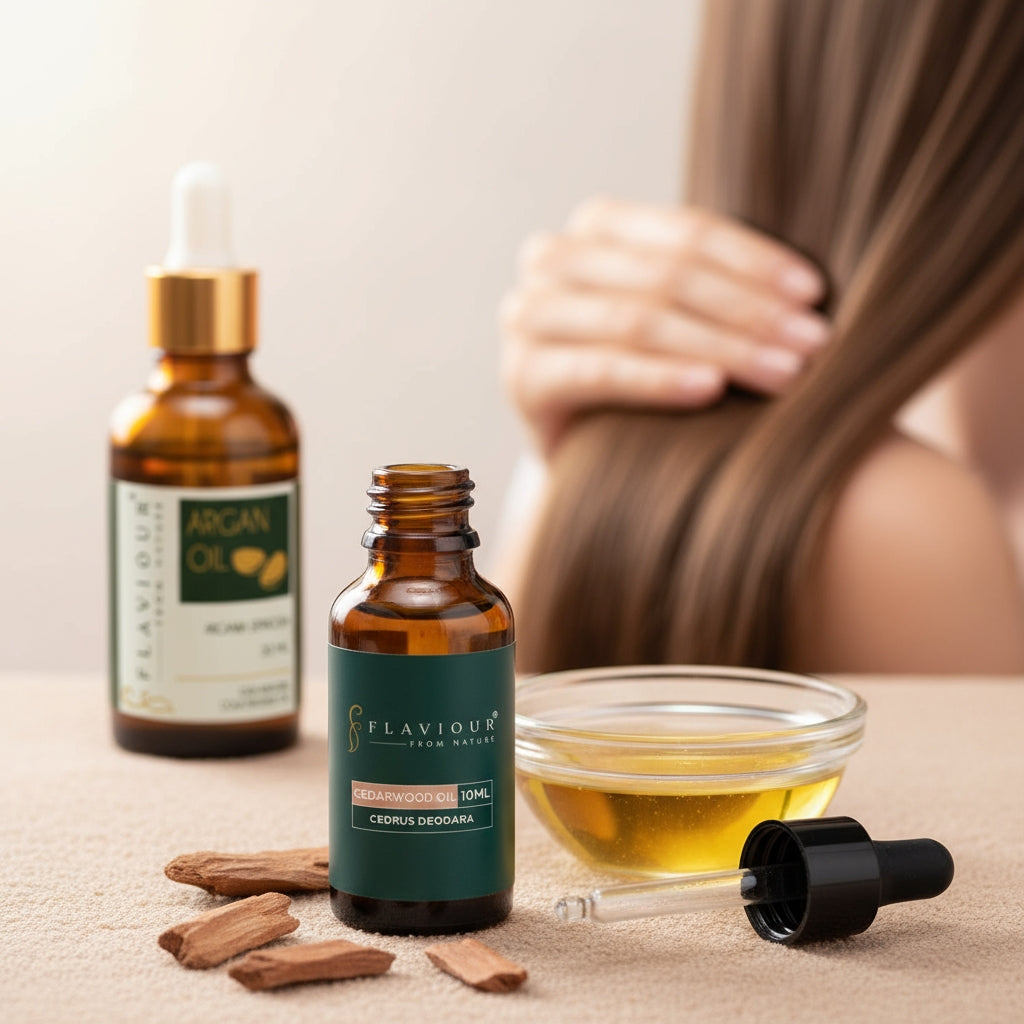 Flaviour Cedarwood Essential Oil for Hair Growth & Relaxation