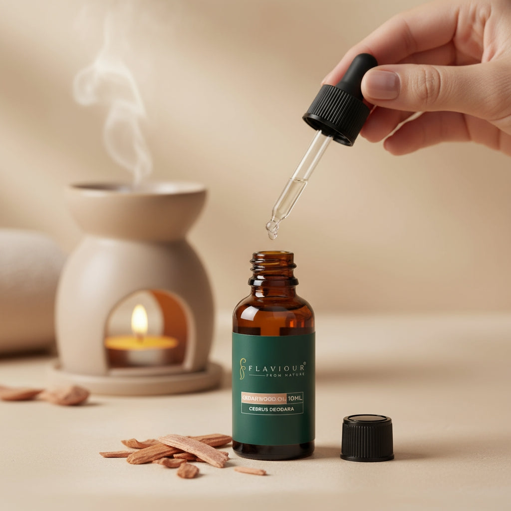 Flaviour Cedarwood Essential Oil for Hair Growth & Relaxation