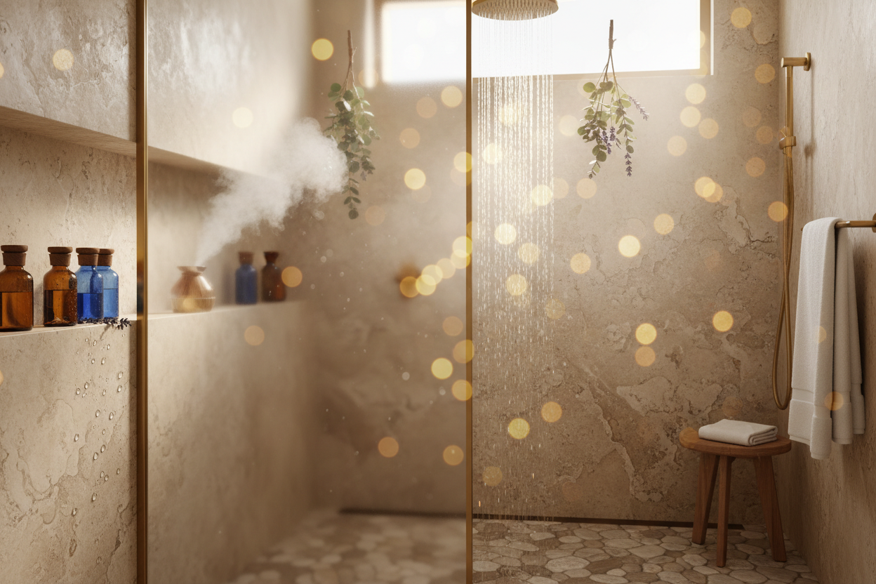 A refreshing shower afyer using essential oil