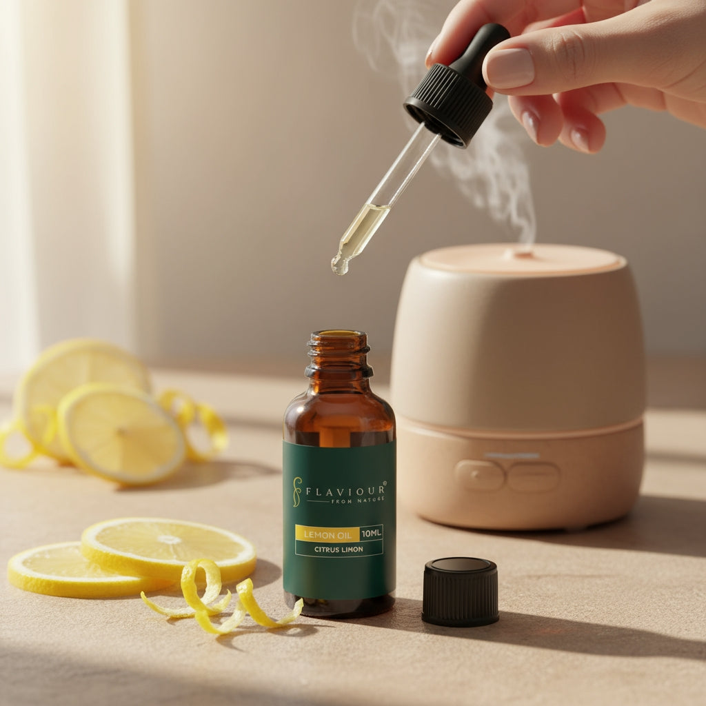 Flaviour Lemon Essential Oil for Detox & Fresh Energy